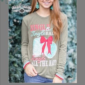 Crazy Train Jingle Bales of Hay Christmas tee